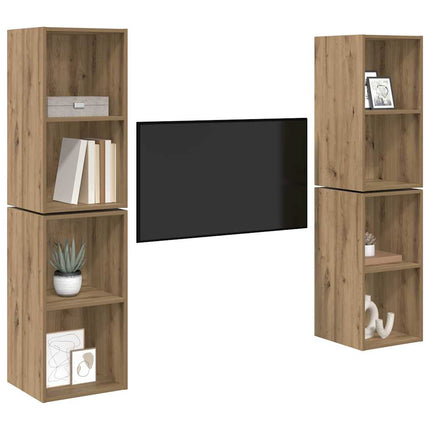 TV-bänkset 4 pcs Artisan Ek 37 x 37 x 72 cm Konstruerat trä