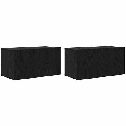 TV-bänkset 4 pcs Svart Ek 60 x 30 x 30 cm Konstruerat trä