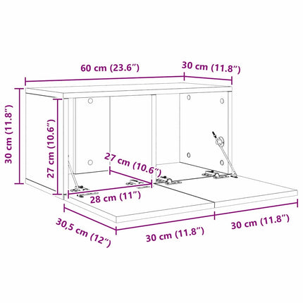 TV-bänkset 4 pcs Svart Ek 60 x 30 x 30 cm Konstruerat trä