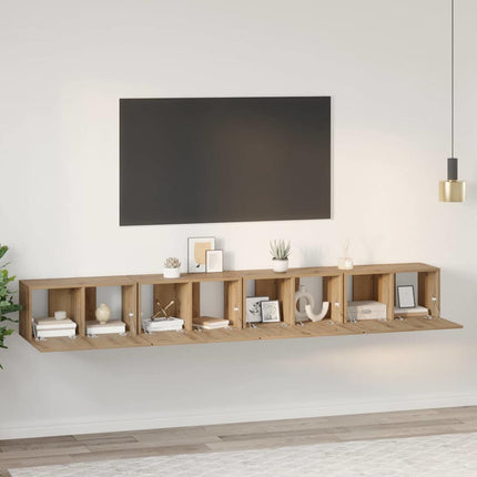 TV-bänkset 4 pcs Artisan Ek 60 x 30 x 30 cm Konstruerat trä