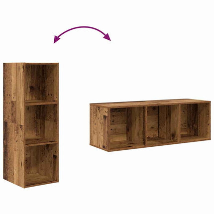 TV-bänkset 2 pcs Gammalt trä 37 x 37 x 107 cm Konstruerat trä