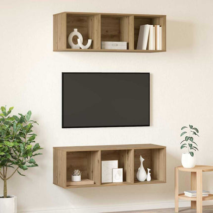 TV-bänkset 2 pcs Artisan Ek 37 x 37 x 107 cm Konstruerat trä