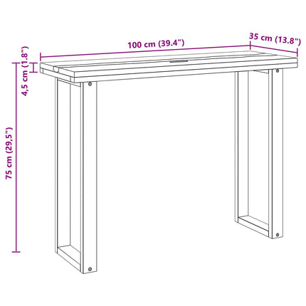 Konsolbord Brun 100 x 35 x 75 cm Massivt teakträ