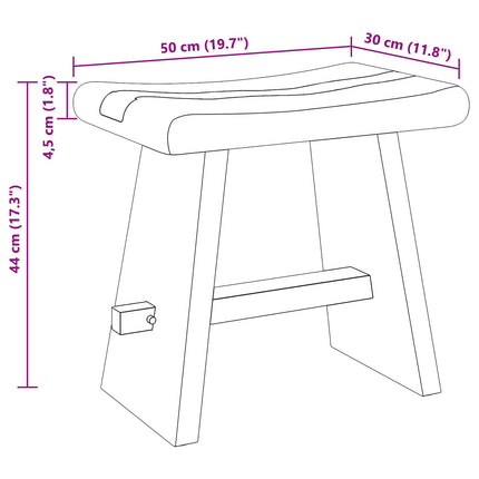 Duschpall Naturfärg 50 x 30 x 44 cm Massivt Suarträd