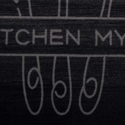 Köksmatta Bestick Svart 150 x 45 cm Sammet