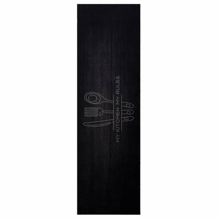 Köksmatta Bestick Svart 150 x 45 cm Sammet