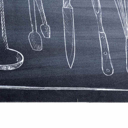 Köksmatta Svart 180 x 60 cm Sammet