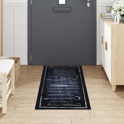 Köksmatta Svart 180 x 60 cm Sammet