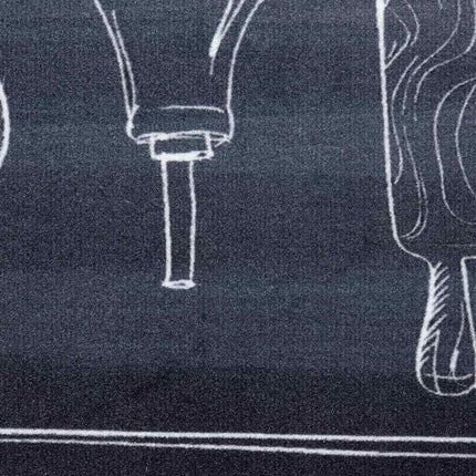 Köksmatta Svart 300 x 60 cm Sammet