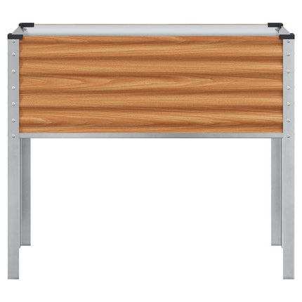 Trädgårdsplanterare Ljusbrun 100 x 45 x 90 cm Galvaniserat Stål