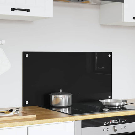 Köksskydd Svart 80 x 40 cm härdat glas