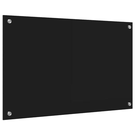 Köksskydd Svart 80 x 50 cm härdat glas