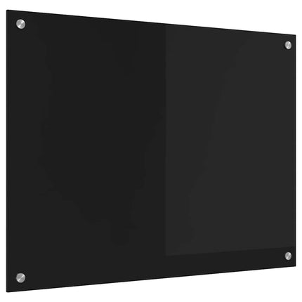 Köksskydd Svart 80 x 60 cm härdat glas