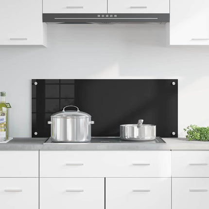 Köksskydd Svart 100 x 40 cm härdat glas