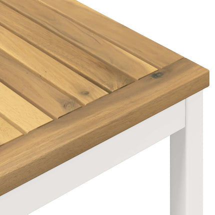 Trädgårds Middagsbord Vit 196 x 100,5 x 75 cm Massivt Akaciaträ