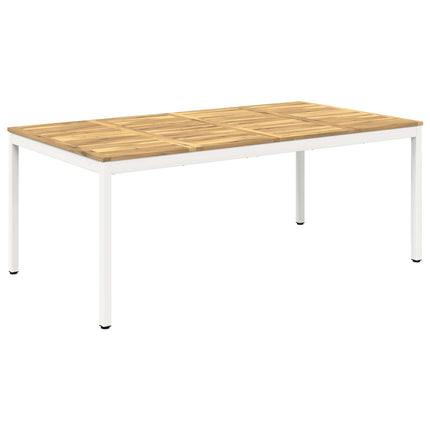 Trädgårds Middagsbord Vit 196 x 100,5 x 75 cm Massivt Akaciaträ