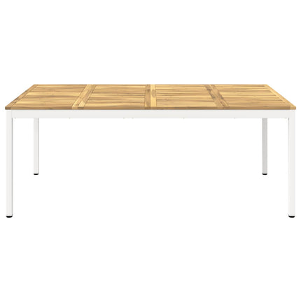 Trädgårds Middagsbord Vit 196 x 100,5 x 75 cm Massivt Akaciaträ