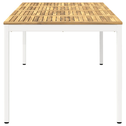 Trädgårds Middagsbord Vit 196 x 100,5 x 75 cm Massivt Akaciaträ
