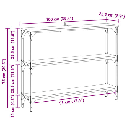 Konsolbord Artisan Ek 100 x 22,5 x 75 cm Konstruerat trä