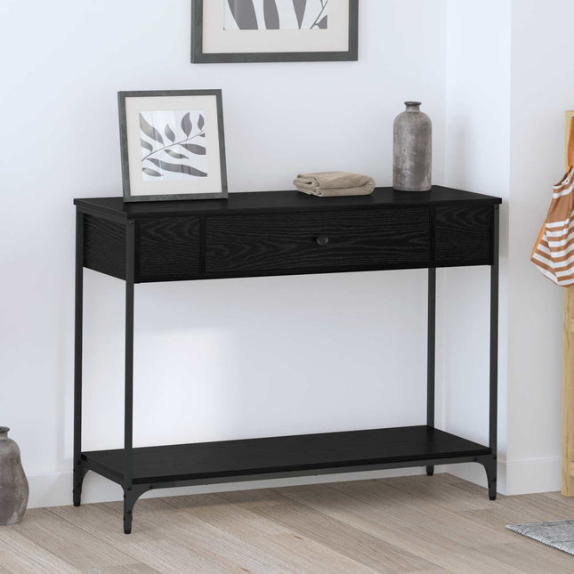 Konsolbord Svart ek 100 x 34.5 x 75 cm Konstruerat trä