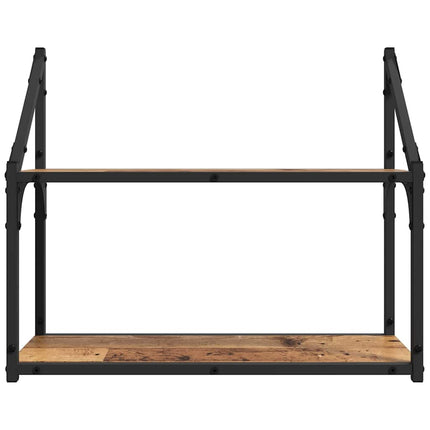 Vägg hylla Gammalt trä 60 x 21 x 51 cm Konstruerat trä