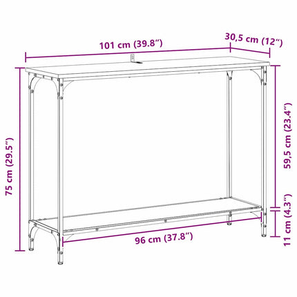 Konsolbord artisan ek 101 x 30.5 x 75 cm Konstruerat trä