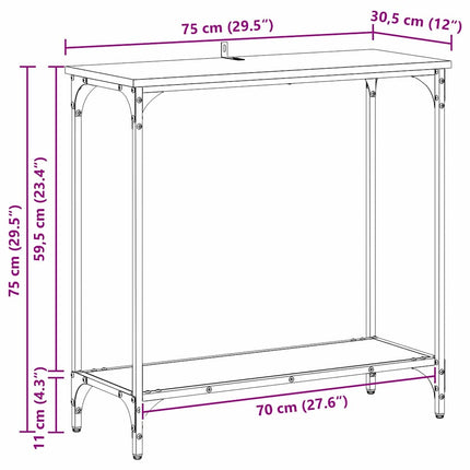 Konsolbord Gammalt trä 75 x 30.5 x 75 cm Konstruerat trä