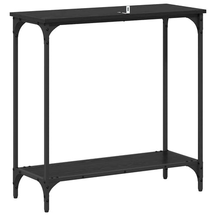 Konsolbord med hylla Svart ek 75 x 30.5 x 75 cm Konstruerat trä