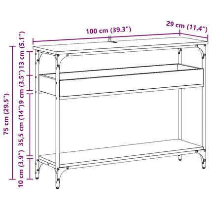 Konsolbord Gammalt trä 100 x 29 x 75 cm Konstruerat trä