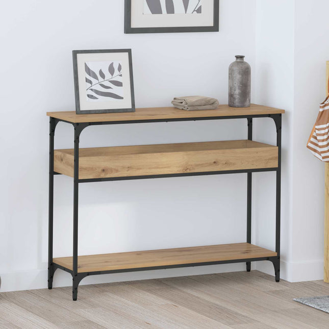 Konsolbord artisan ek 100 x 29 x 75 cm Konstruerat trä