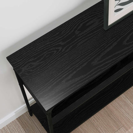 Konsolbord med hylla Svart ek 100 x 29 x 75 cm Konstruerat trä