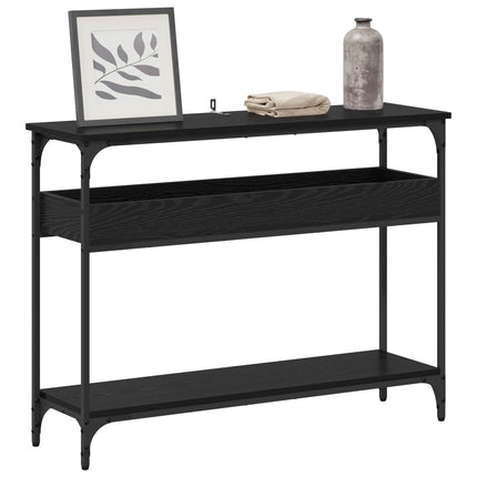 Konsolbord med hylla Svart ek 100 x 29 x 75 cm Konstruerat trä