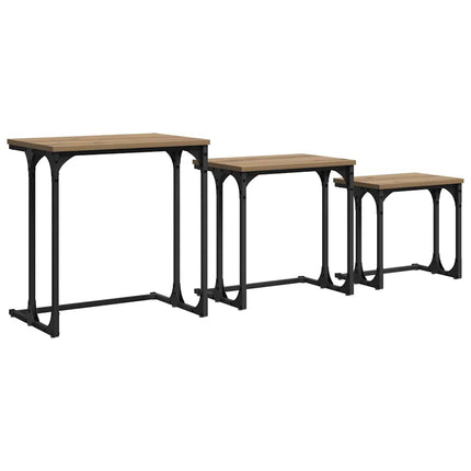 Nesting Kaffe Bord 3 pcs artisan ek Konstruerat trä