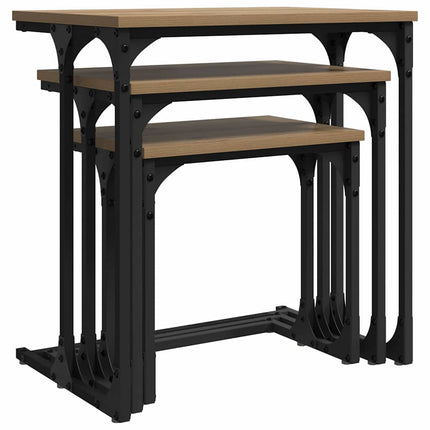 Nesting Kaffe Bord 3 pcs artisan ek Konstruerat trä