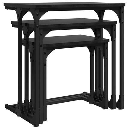 Nesting Kaffe Bord 3 pcs Svart ek Konstruerat trä