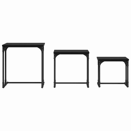 Nesting Kaffe Bord 3 st Svart ek 50.5 x 35 x 53 cm