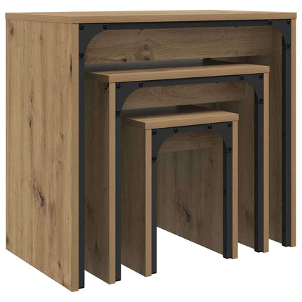 Kaffeebord 3 pcs Artisan Ek Konstruerat trä