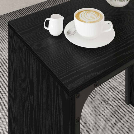 Kaffeebord 3 pcs Svart Ek Konstruerat trä