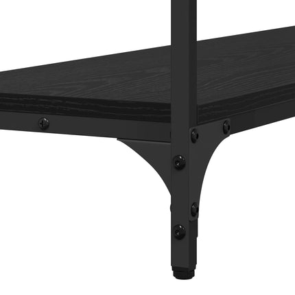 Konsolbord med hylla Svart Ek 100 x 30 x 75 cm Konstruerat trä