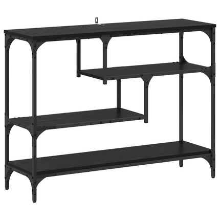 Konsolbord med hylla Svart Ek 100 x 30 x 75 cm Konstruerat trä