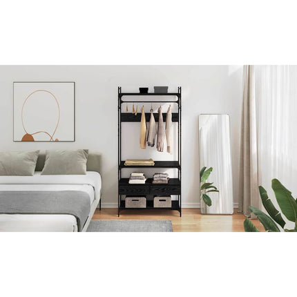 Garderob Svart ek 89 x 39 x 184.5 cm Konstruerat trä