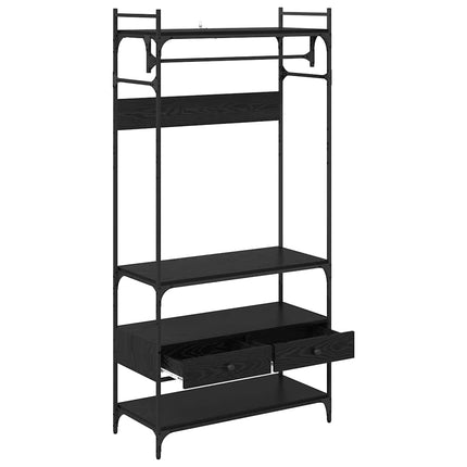 Garderob Svart ek 89 x 39 x 184.5 cm Konstruerat trä