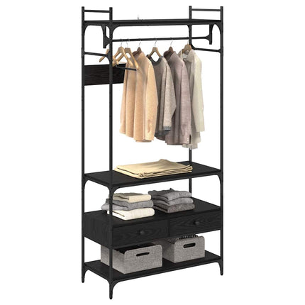 Garderob Svart ek 89 x 39 x 184.5 cm Konstruerat trä