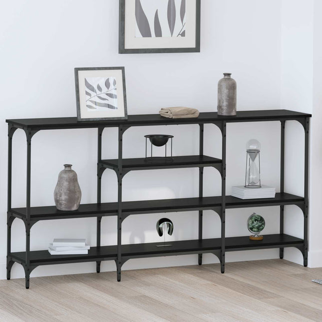 Konsolbord Svart ek 160 x 29 x 80 cm Konstruerat trä