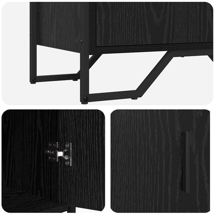 Sideboard med låda Svart Ek 79,5 x 35,5 x 74,5 cm