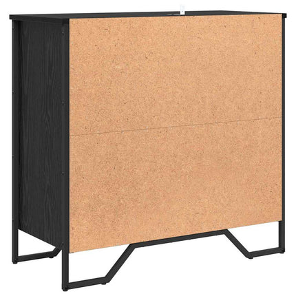Sideboard med låda Svart Ek 79,5 x 35,5 x 74,5 cm