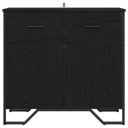 Sideboard med låda Svart Ek 79,5 x 35,5 x 74,5 cm