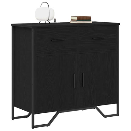 Sideboard med låda Svart Ek 79,5 x 35,5 x 74,5 cm