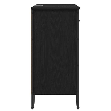 Sideboard med låda Svart Ek 79,5 x 35,5 x 74,5 cm