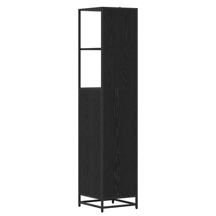 Badrumsmöbelset Svart Ek 35 x 37,5 x 166 cm Konstruerat trä